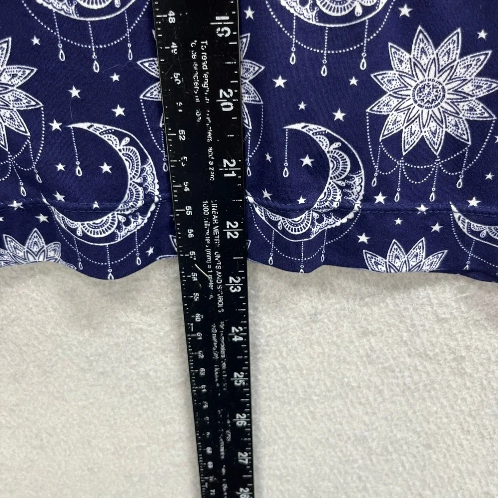 Amanda Blu Pajama Set Womens S/L Blue Moon Star Celestial Lounge Sleepwear PJs